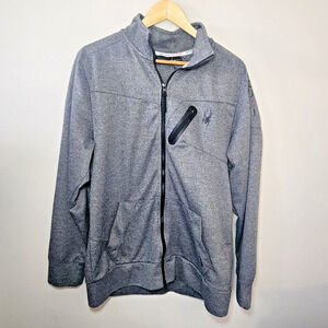 Spyder Jacket Gray Active Proweb Full Zip Up Track Coat Athletic Gym Mens Large